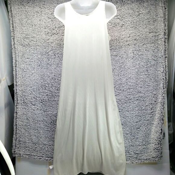Vassarette Lace Front Maxi Slip Dress Vintage, 70s Made in USA. Woman's Large... - Picture 7 of 12
